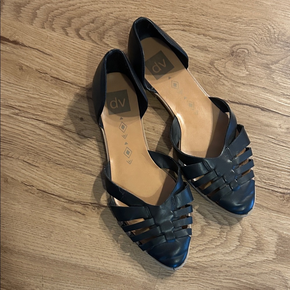DV by Dolce Vita Women's Black Strappy Flats